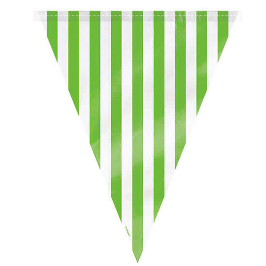 Striped Flag Buntings Green - 9FT