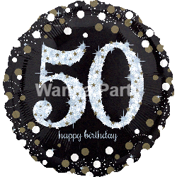 50th Birthday Sparkling Balloon 28" P40