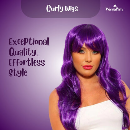 Curly Wigs Long Purple