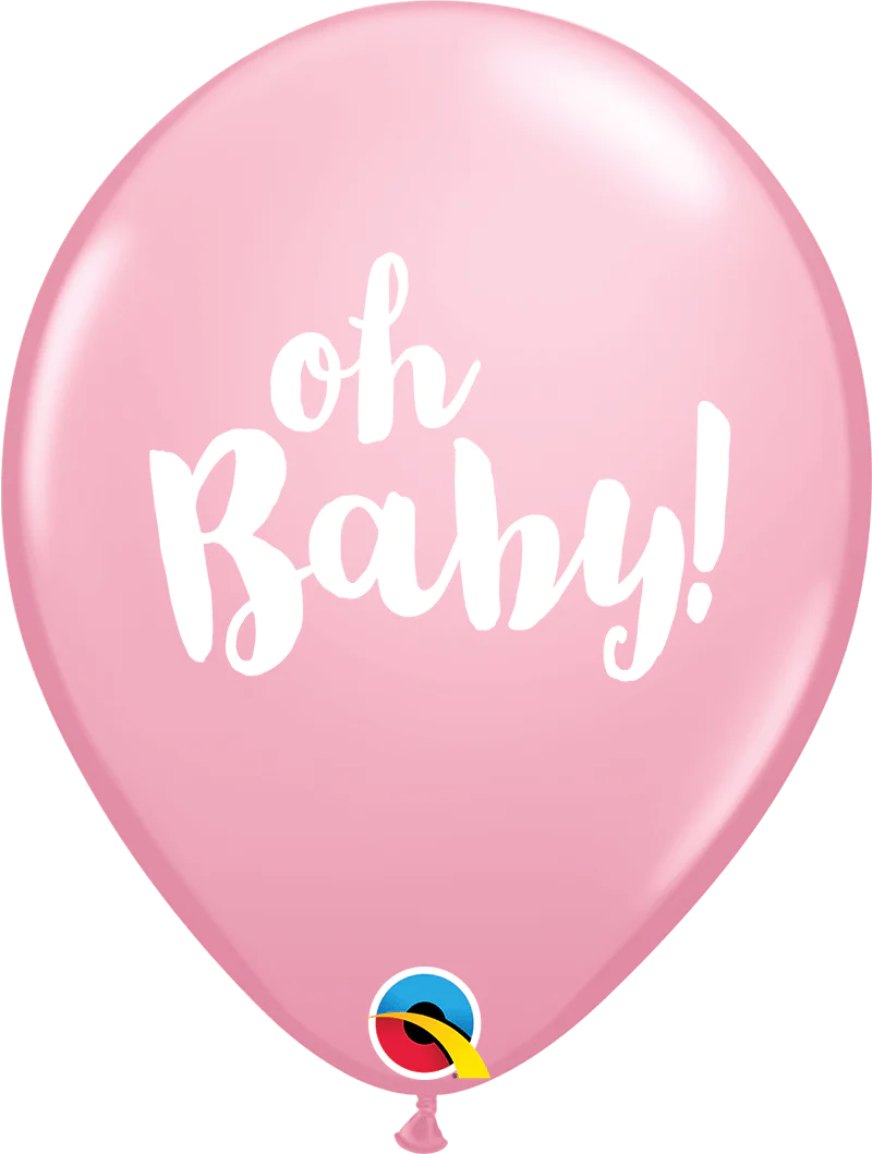 Welcome Baby Girl Foil Balloon & Oh Baby Pink Late