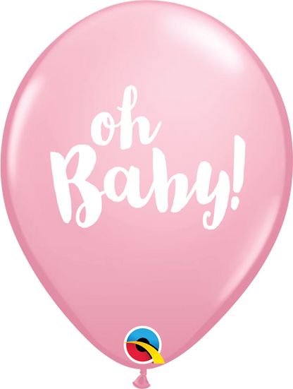 Welcome Baby Girl Foil Balloon & Oh Baby Pink Late