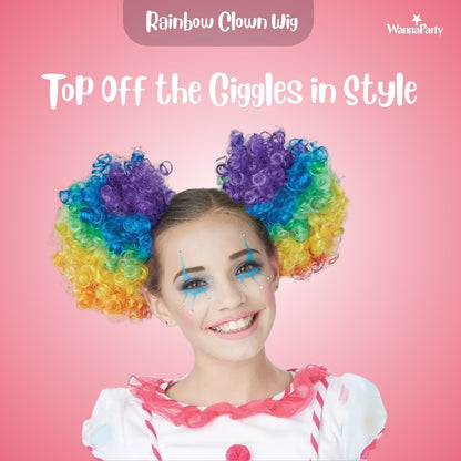 Multi Color Afro Wigs -  Premium Curly Afro wigs Clown Joker Malinga Unisex Funky Hair Wig