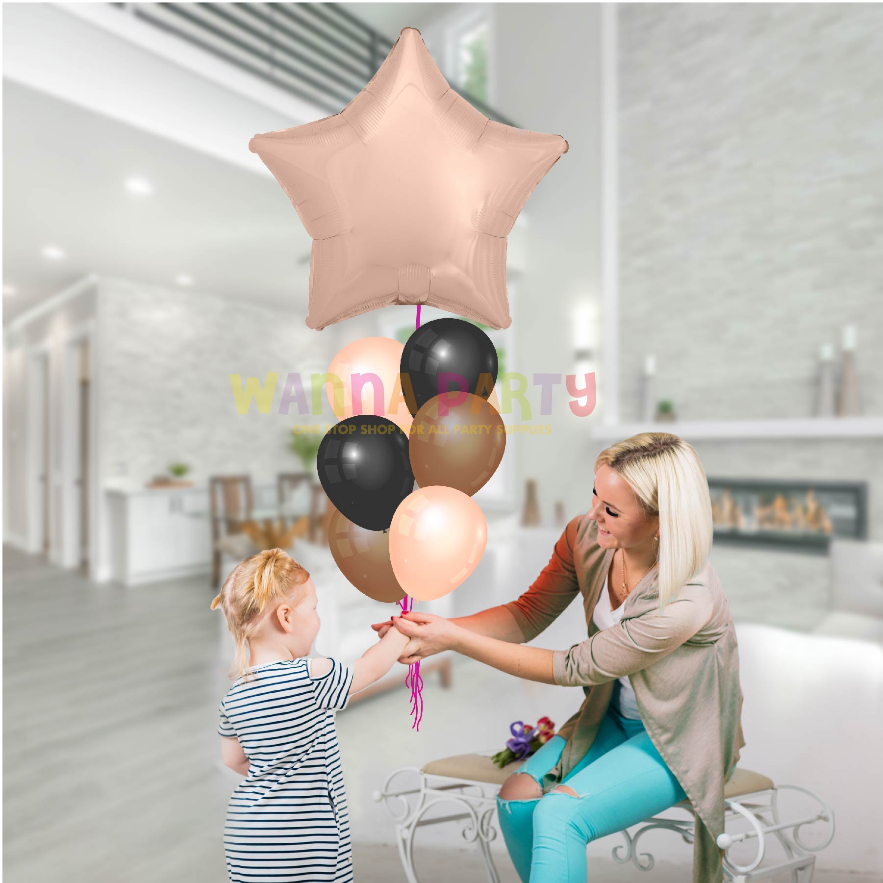 Rose Gold Decorator Star Balloon 19" S15