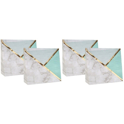 Aqua &amp; Gold Paper Napkins - 16PC