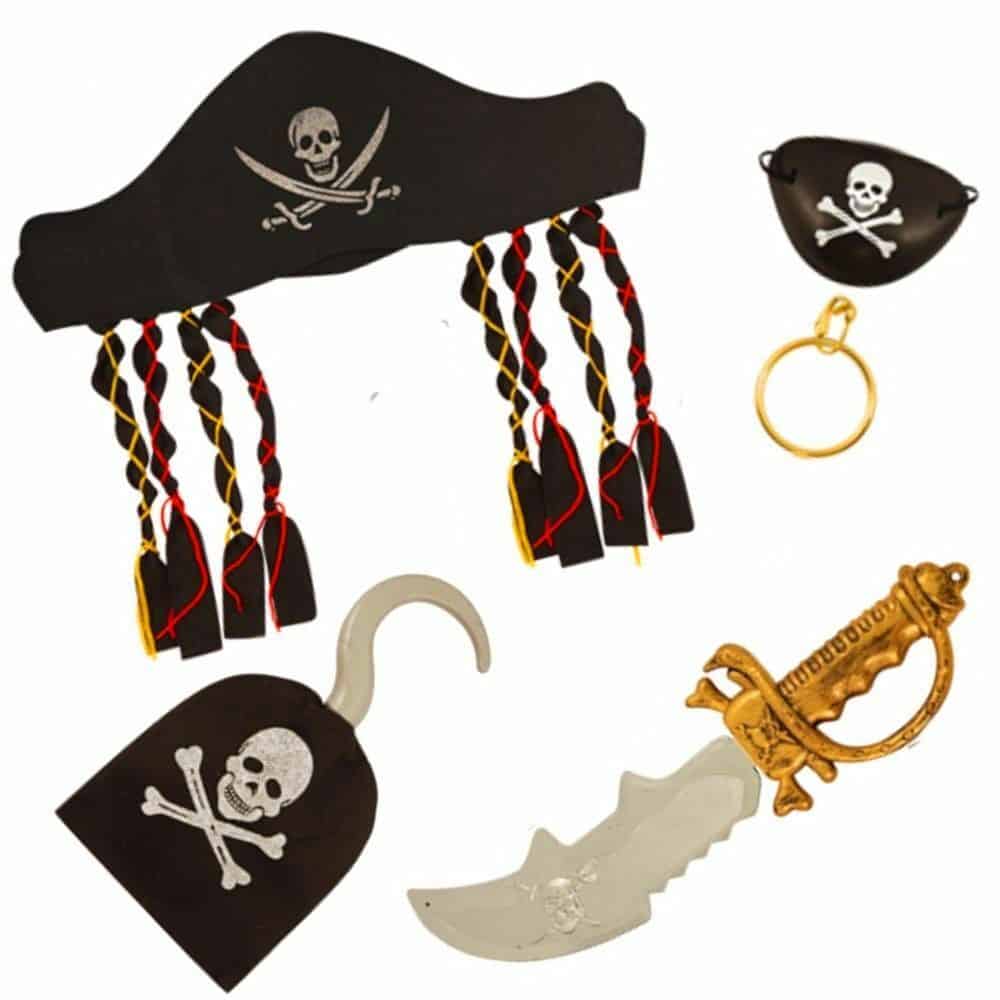 Pirate Set w/Dagger, Eye Mask, Hook