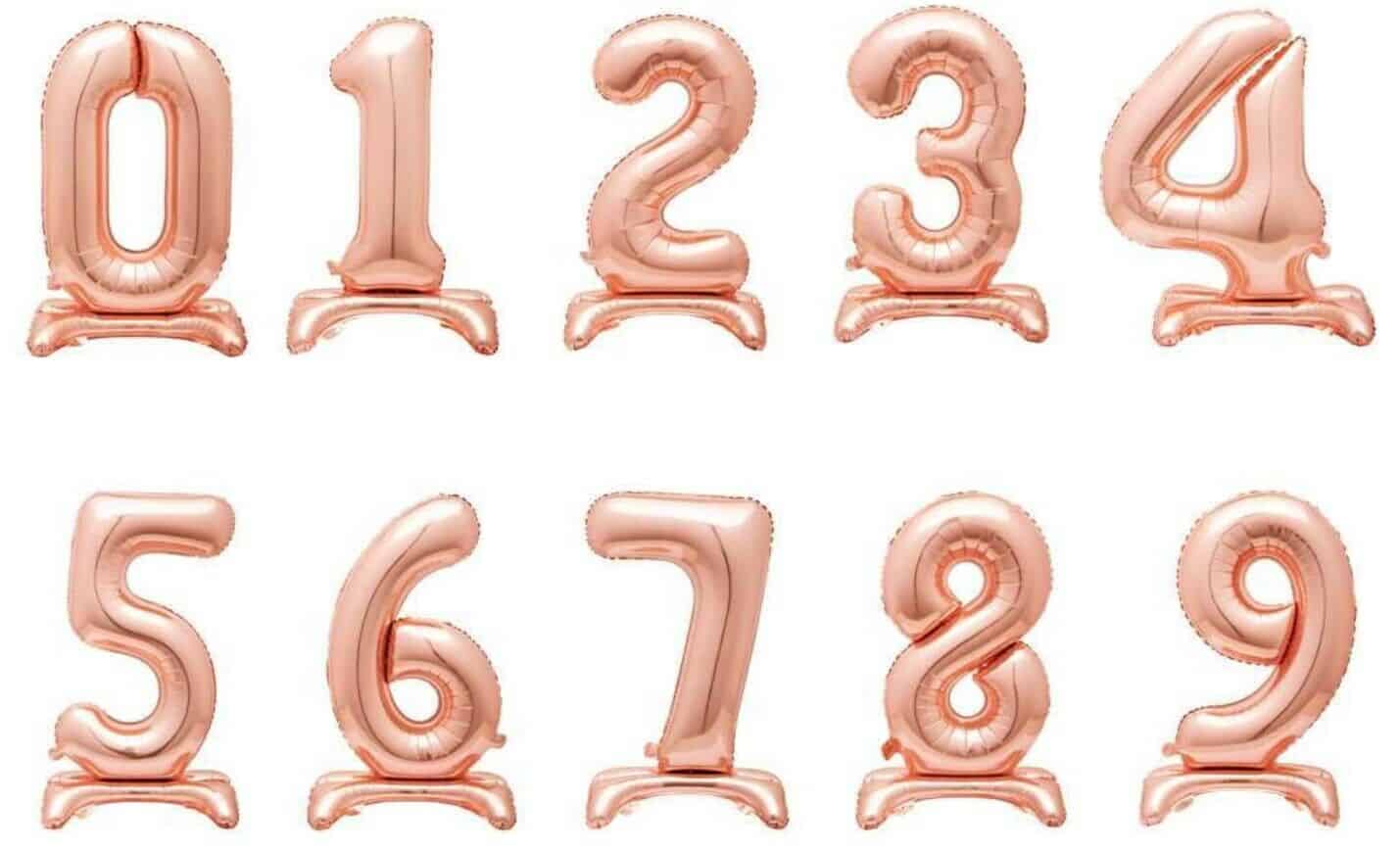 Rose Gold 6 Number Balloon | Self Standing Balloons -  32 inches