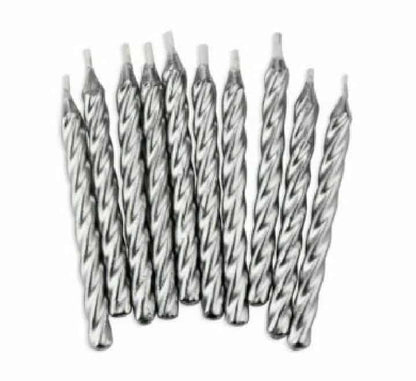 Silver Swirl Candle - 10PC