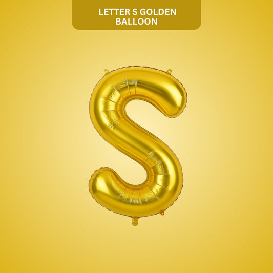 16 Inch Letter S Gold Foil Balloon for Birthday Party Decoration