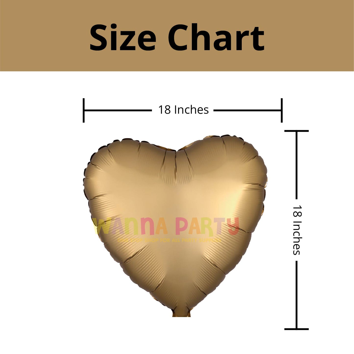 Gold Heart Matte Balloons 18"