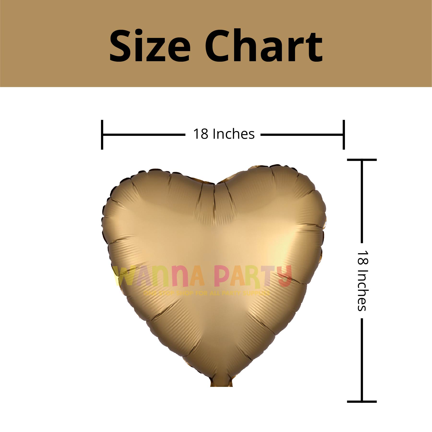 Gold Heart Matte Balloons 18"