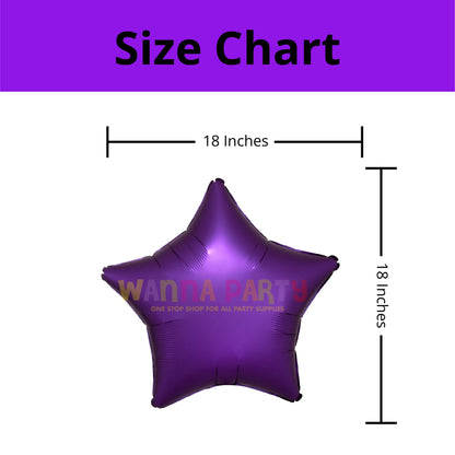 Star Shaped Matte Balloons Purple Color 18"