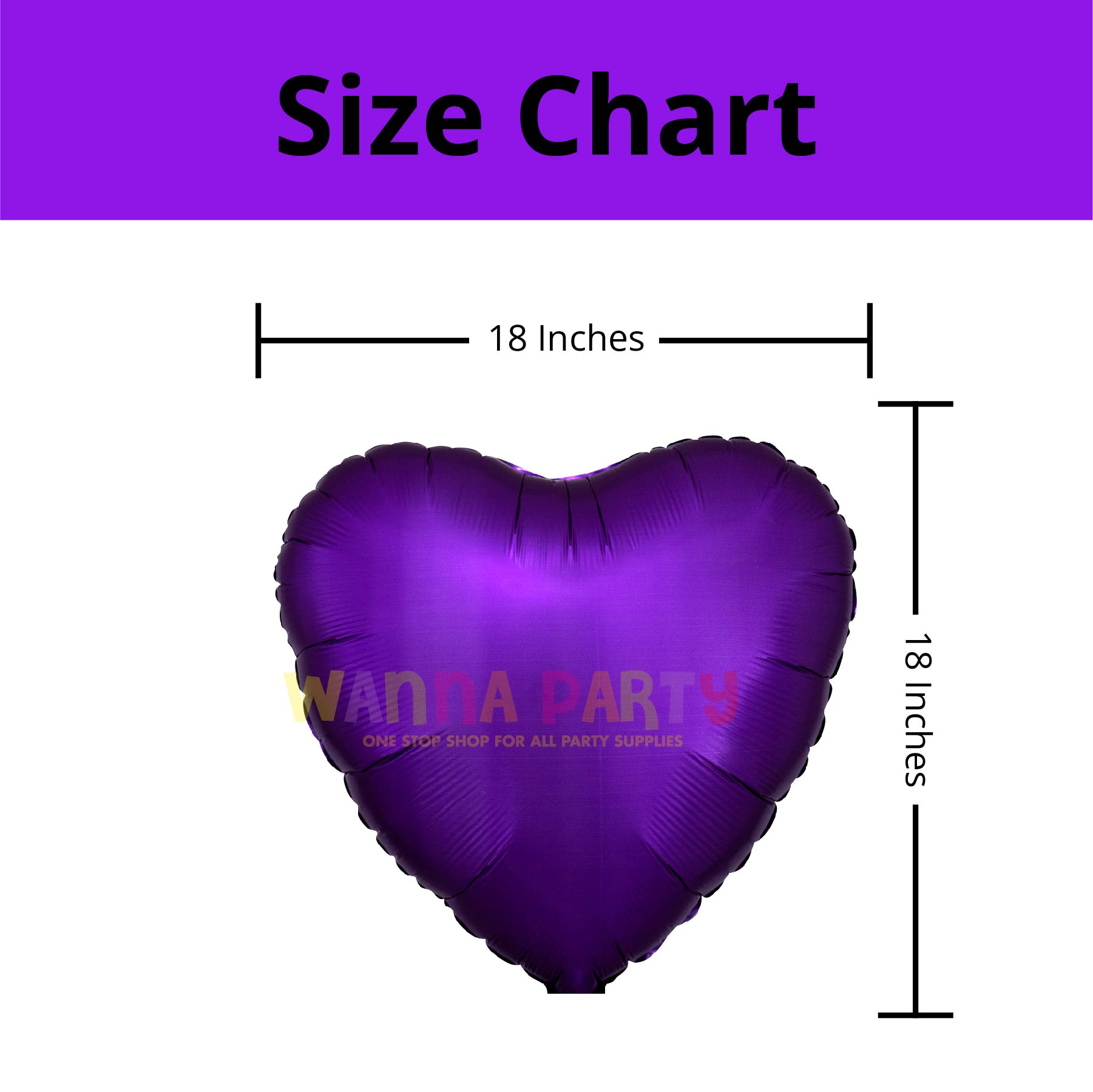 Satin Deluxe Royal Purple Matter Finish Heart 18"