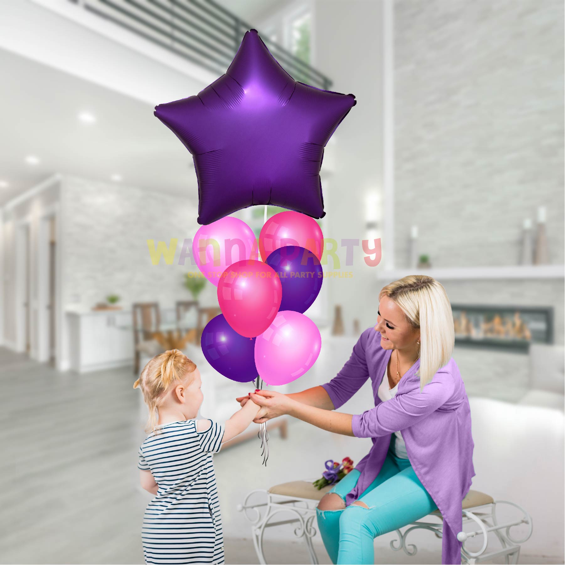 Star Shaped Matte Balloons Purple Color 18"