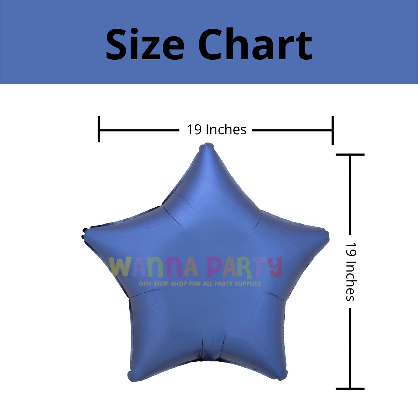 Star Shaped Matte Balloon Steel Blue Color 18"