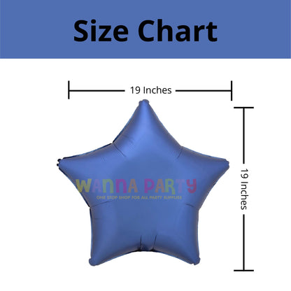 Star Shaped Matte Balloon Steel Blue Color 18"