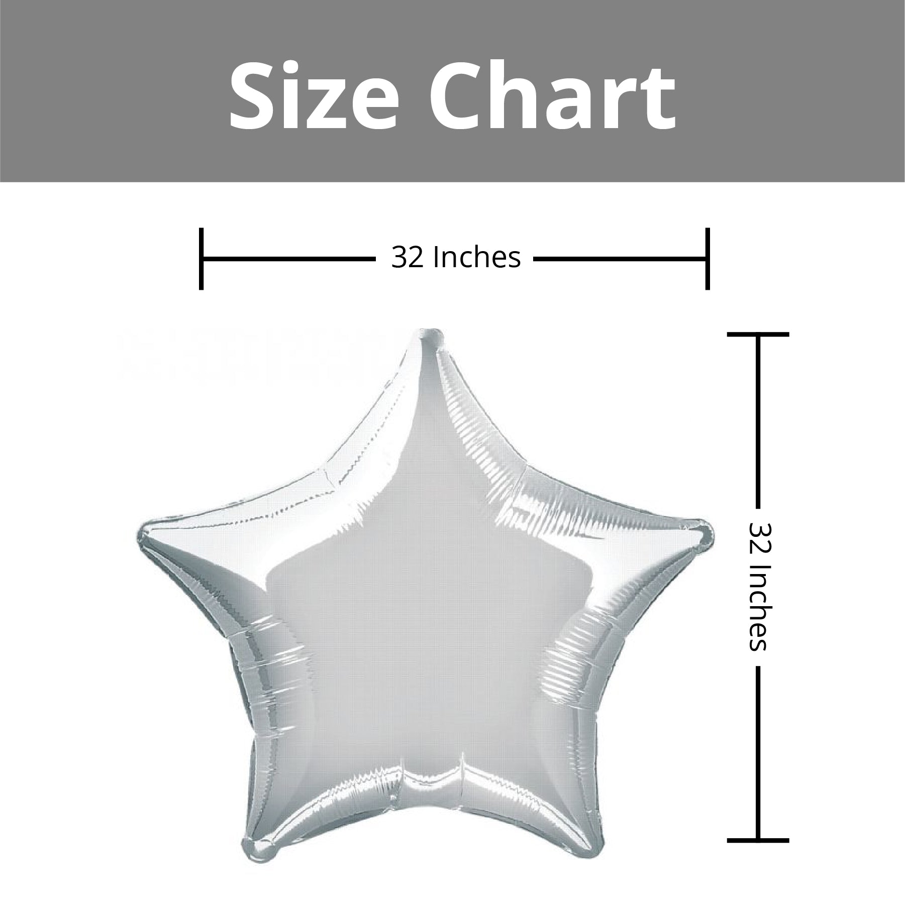 Silver Star Foil Balloon 32"