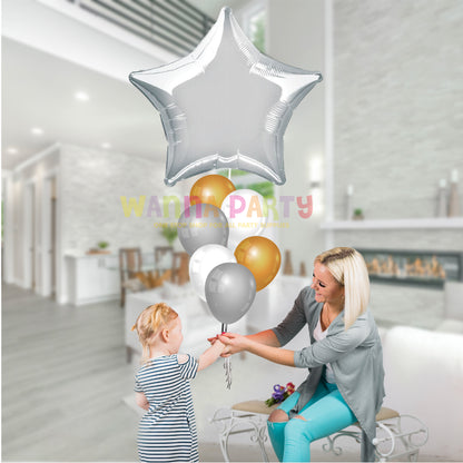 Silver Star Foil Balloon 32"