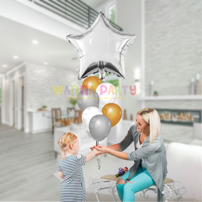 Silver Star Foil Balloon 18"