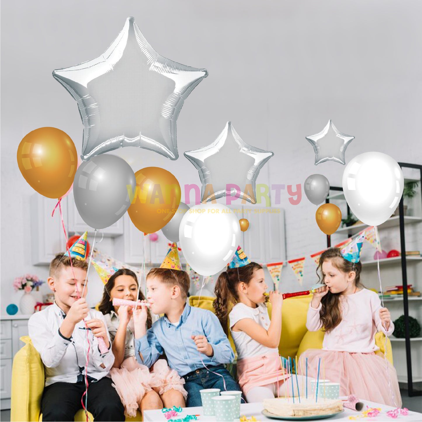 Silver Star Foil Balloon 32"