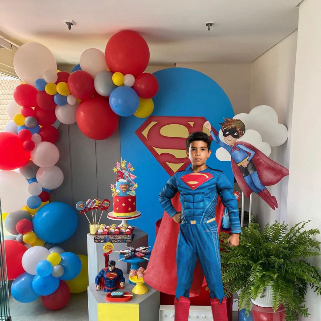 Muscular Superman Costume With Cape