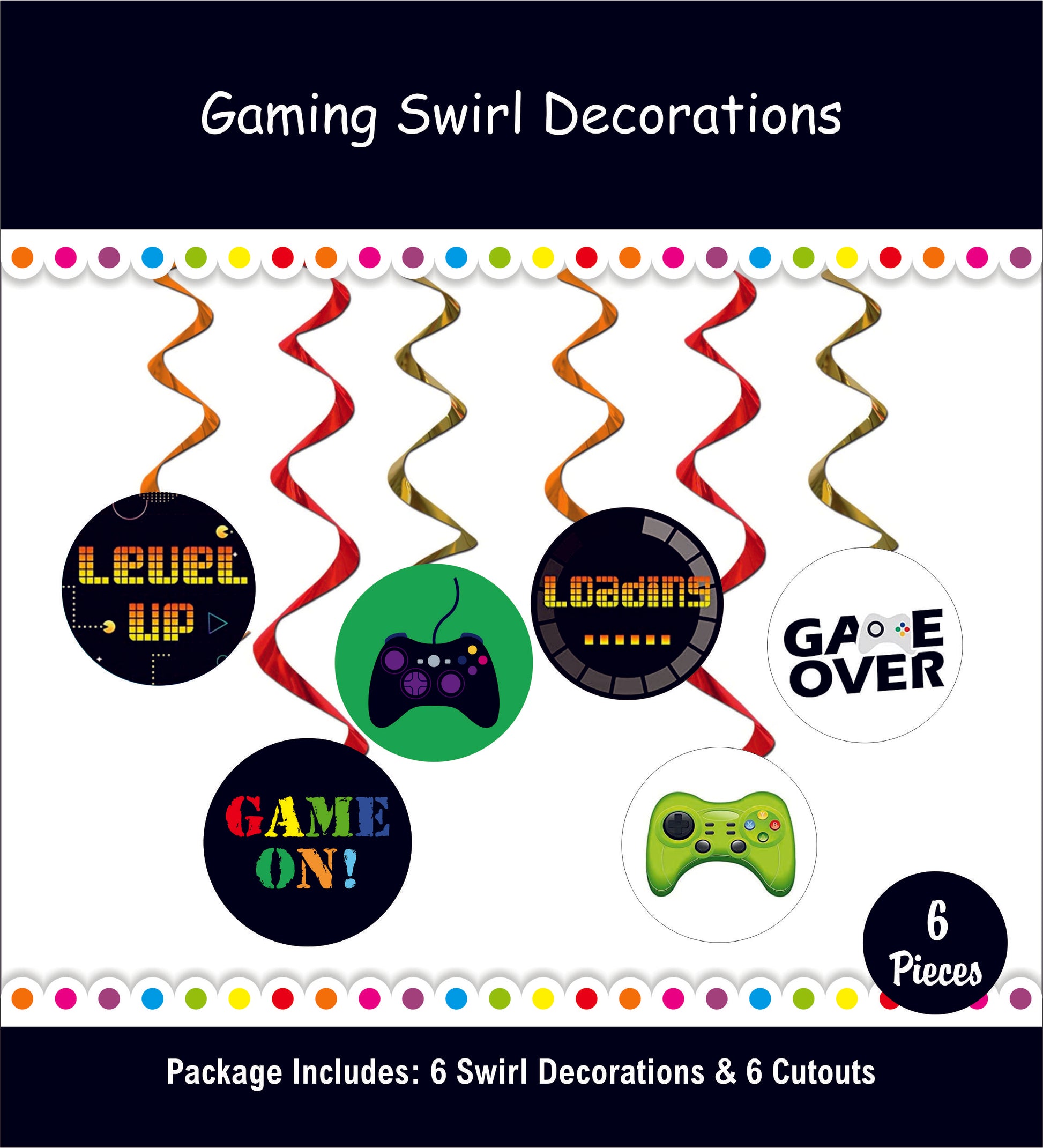 Level Up Video Gaming Decor - 12PC