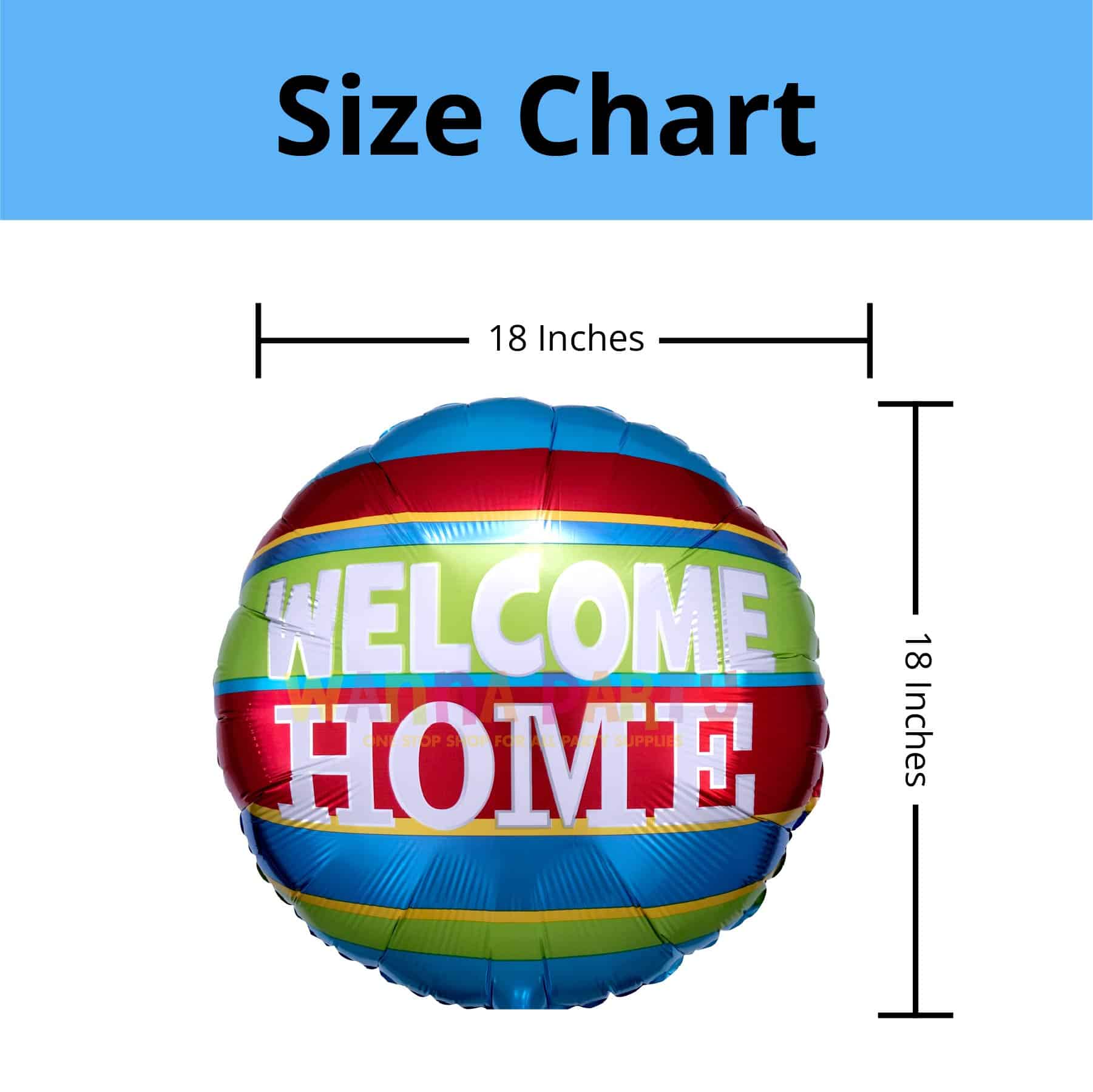 Welcome Home Colorful Stripes Balloon 18" S40