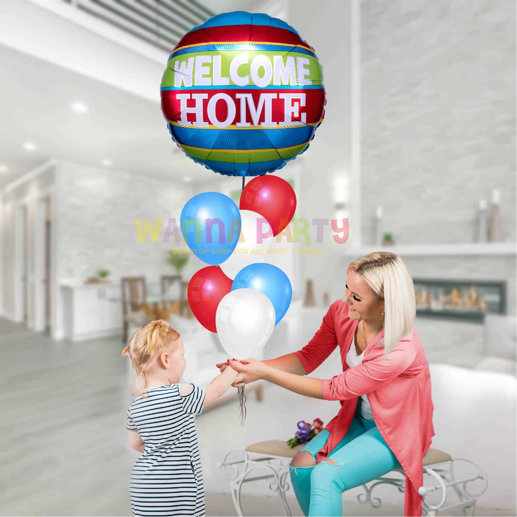 Welcome Home Colorful Stripes Balloon 18" S40