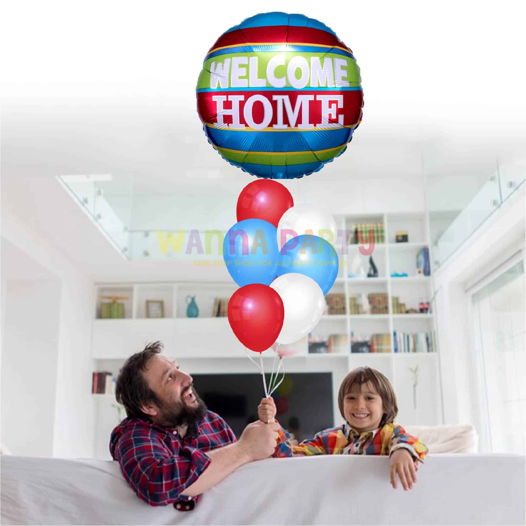 Welcome Home Colorful Stripes Balloon 18" S40