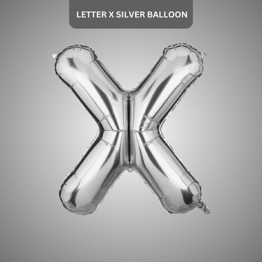 Silver Alphabet X Foil Balloon 16 Inch