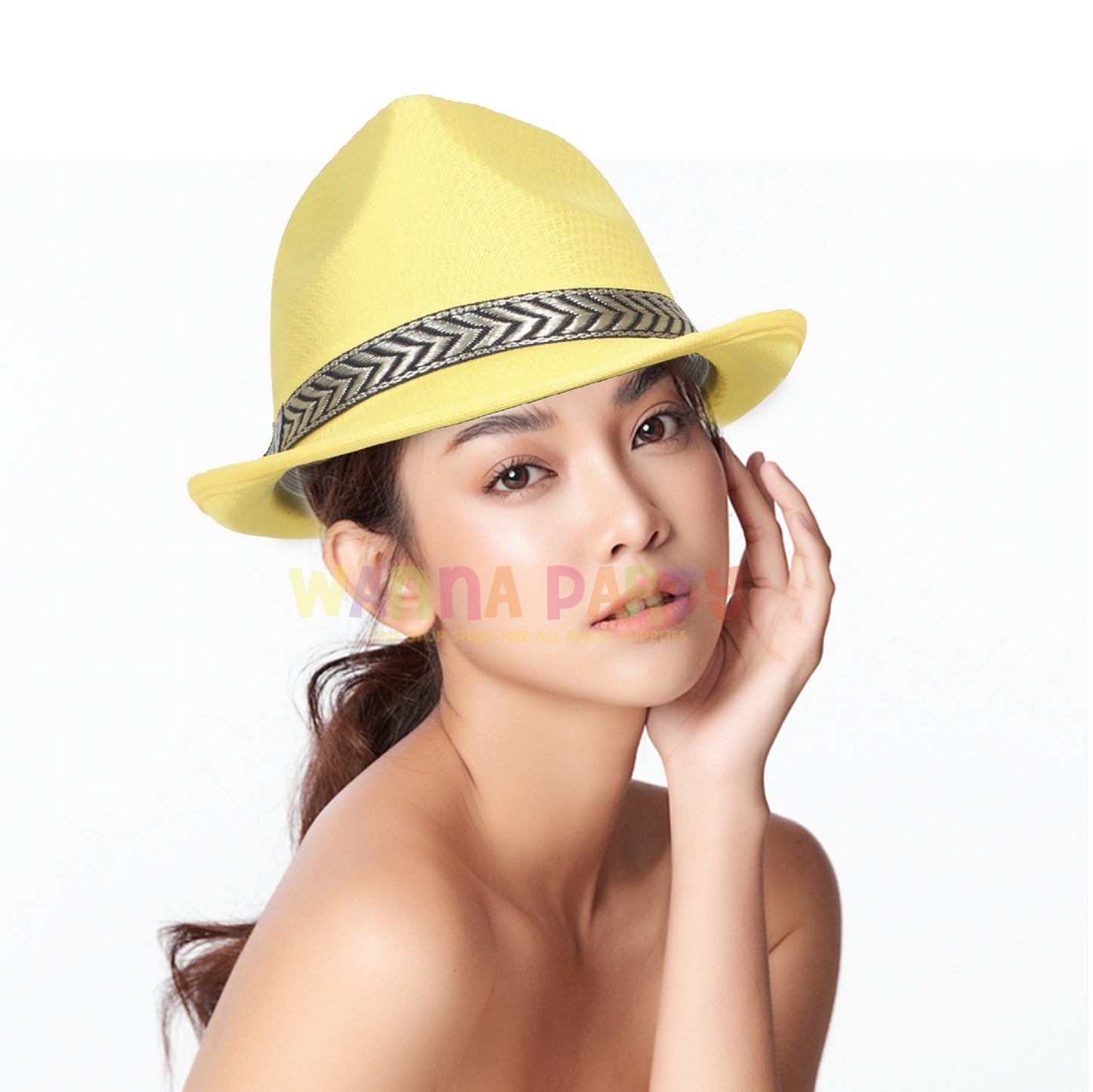 Fedora Hat Neon Yellow