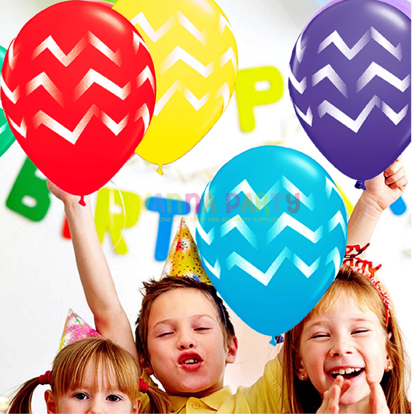 Chevron Stripes Latex Balloons